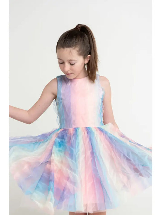 Rainbow Ruffle Kids Dress
