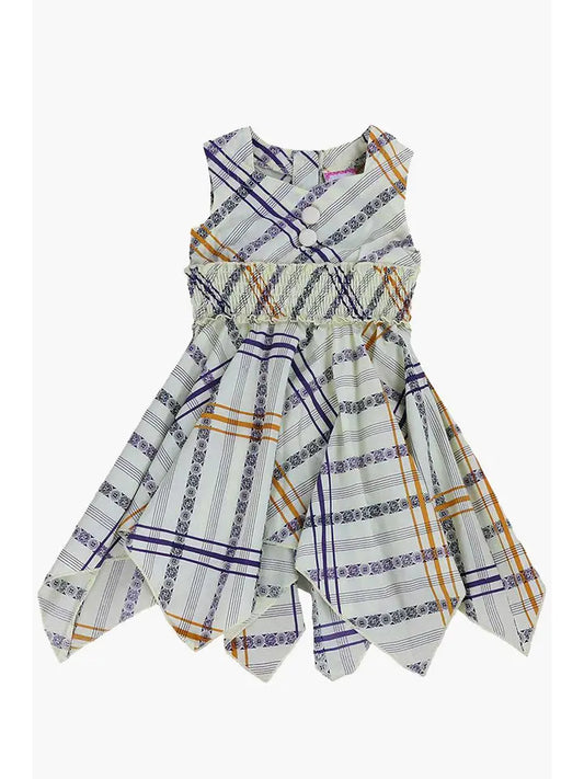 Toddlers & Girls Handkerchief Sweetheart Neck Cotton Dress