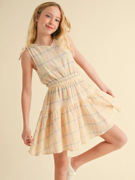 Tween Kids Girls Ruched Shoulder Sundress (7-14)