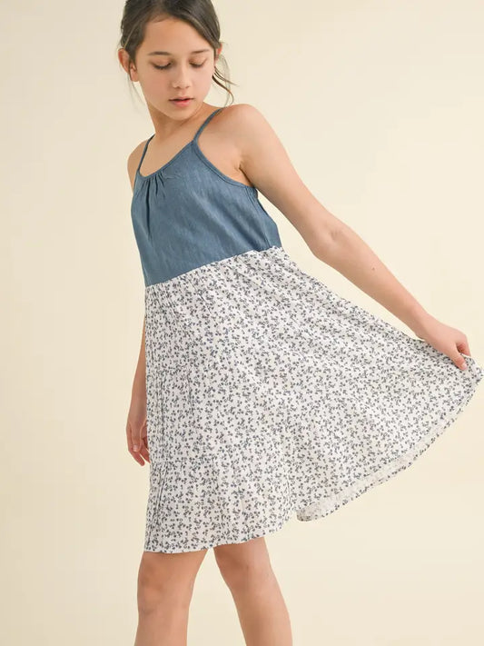 Tween Kids Girls Sleeveless Loose Fit Tiered Dress (7-12)